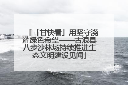 「甘快看」用坚守浇灌绿色希望——古浪县八步沙林场持续推进生态文明建设见闻