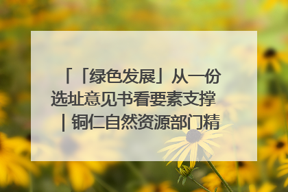 「绿色发展」从一份选址意见书看要素支撑｜铜仁自然资源部门精准服务助力项目落地