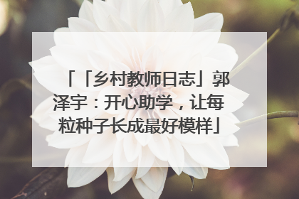 「乡村教师日志」郭泽宇：开心助学，让每粒种子长成最好模样