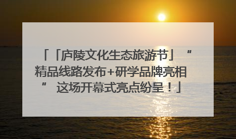 「庐陵文化生态旅游节」“精品线路发布+研学品牌亮相” 这场开幕式亮点纷呈！
