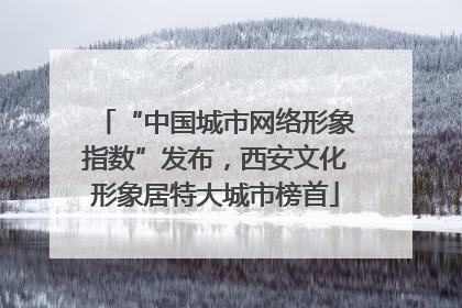 “中国城市网络形象指数”发布，西安文化形象居特大城市榜首