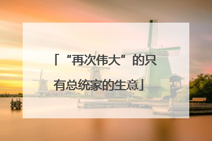 “再次伟大”的只有总统家的生意