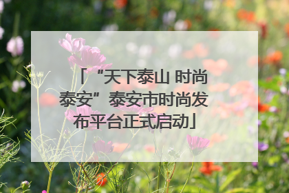 “天下泰山 时尚泰安”泰安市时尚发布平台正式启动