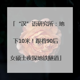 “汉”语研究所：地下10米！跟着90后女硕士夜探地铁隧道