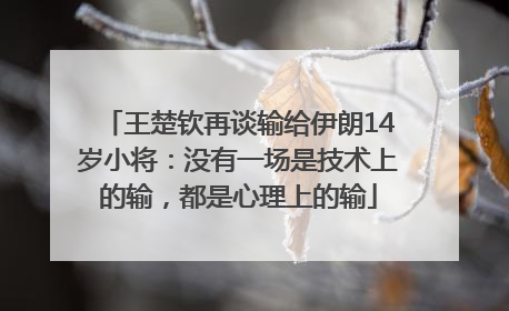 王楚钦再谈输给伊朗14岁小将：没有一场是技术上的输，都是心理上的输