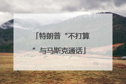 特朗普“不打算”与马斯克通话
