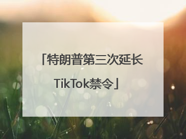 特朗普第三次延长TikTok禁令