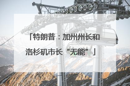 特朗普：加州州长和洛杉矶市长“无能”
