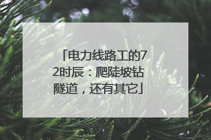 电力线路工的72时辰：爬陡坡钻隧道，还有其它