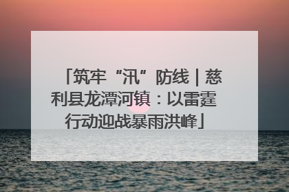 筑牢“汛”防线｜慈利县龙潭河镇：以雷霆行动迎战暴雨洪峰