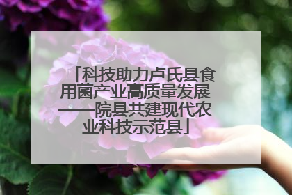 科技助力卢氏县食用菌产业高质量发展——院县共建现代农业科技示范县