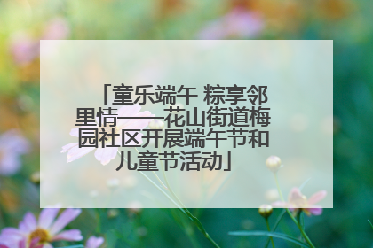 童乐端午 粽享邻里情——花山街道梅园社区开展端午节和儿童节活动