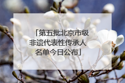 第五批北京市级非遗代表性传承人名单今日公布