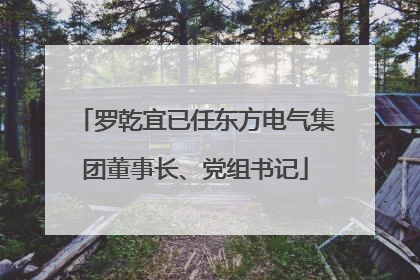 罗乾宜已任东方电气集团董事长、党组书记