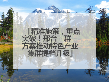 精准施策，重点突破！邢台一群一方案推动特色产业集群提档升级