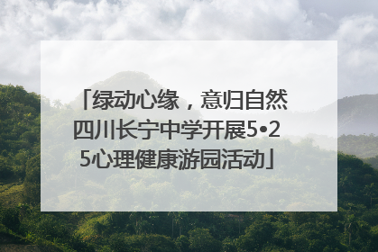 绿动心缘，意归自然 四川长宁中学开展5•25心理健康游园活动