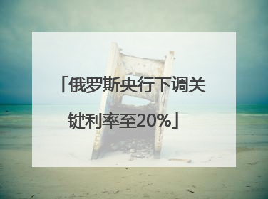 俄罗斯央行下调关键利率至20%