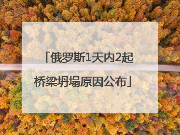 俄罗斯1天内2起桥梁坍塌原因公布