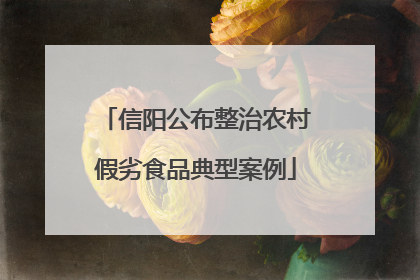 信阳公布整治农村假劣食品典型案例