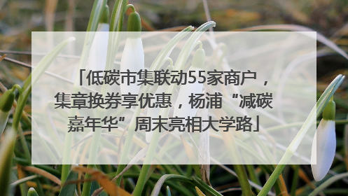 低碳市集联动55家商户，集章换券享优惠，杨浦“减碳嘉年华”周末亮相大学路