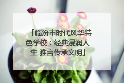 临汾市时代风华特色学校：经典浸润人生 雅言传承文明