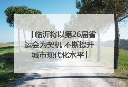 临沂将以第26届省运会为契机 不断提升城市现代化水平