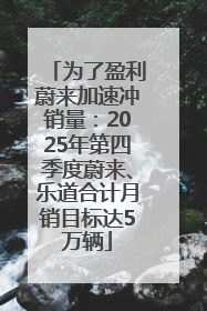 为了盈利蔚来加速冲销量：2025年第四季度蔚来、乐道合计月销目标达5万辆