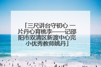 三尺讲台守初心 一片丹心育桃李——记邵阳市双清区新渡中心完小优秀教师姚丹