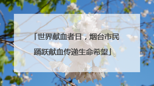 世界献血者日，烟台市民踊跃献血传递生命希望