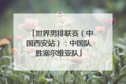 世界男排联赛（中国西安站）：中国队胜塞尔维亚队