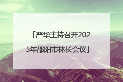 严华主持召开2025年邵阳市林长会议
