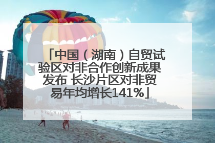 中国（湖南）自贸试验区对非合作创新成果发布 长沙片区对非贸易年均增长141%
