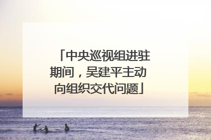 中央巡视组进驻期间，吴建平主动向组织交代问题