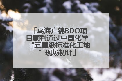 乌海广锦BDO项目顺利通过中国化学“五星级标准化工地”现场初评