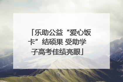乐助公益“爱心饭卡”结硕果 受助学子高考佳绩亮眼