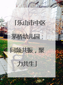 乐山市中区茅桥幼儿园：同频共振，聚力共生