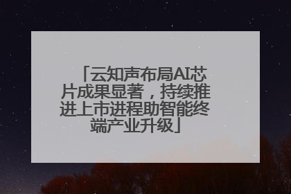云知声布局AI芯片成果显著，持续推进上市进程助智能终端产业升级