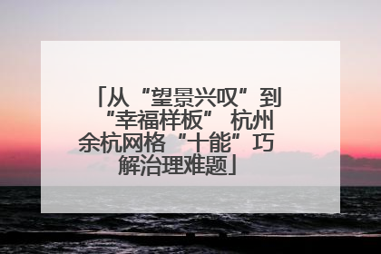 从“望景兴叹”到“幸福样板” 杭州余杭网格“十能”巧解治理难题