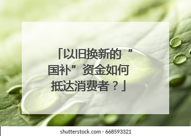 以旧换新的“国补”资金如何抵达消费者？