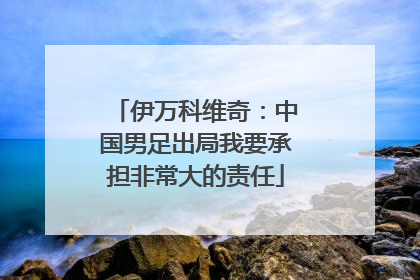 伊万科维奇：中国男足出局我要承担非常大的责任
