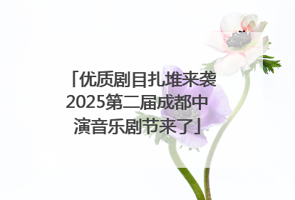 优质剧目扎堆来袭 2025第二届成都中演音乐剧节来了