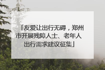 友爱让出行无碍，郑州市开展残障人士、老年人出行需求建议征集