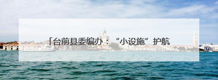 台前县委编办：“小设施”护航“大民生” 保障村民出行安全