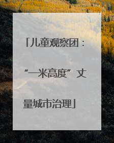 儿童观察团：“一米高度”丈量城市治理