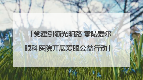 党建引领光明路 零陵爱尔眼科医院开展爱眼公益行动