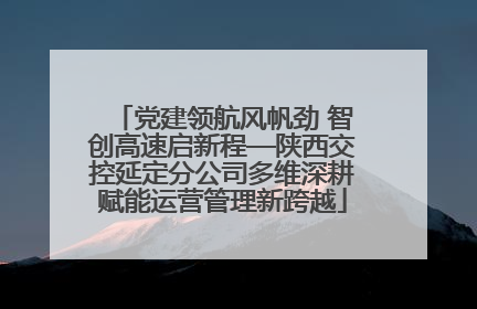 党建领航风帆劲 智创高速启新程—陕西交控延定分公司多维深耕赋能运营管理新跨越