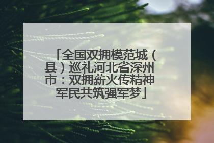 全国双拥模范城（县）巡礼河北省深州市：双拥薪火传精神 军民共筑强军梦