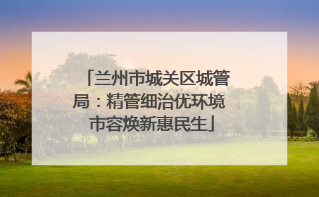 兰州市城关区城管局：精管细治优环境 市容焕新惠民生