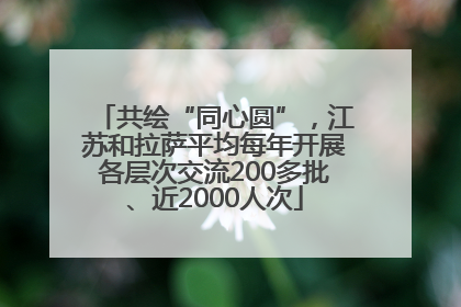 共绘“同心圆”，江苏和拉萨平均每年开展各层次交流200多批、近2000人次