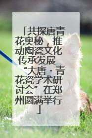 共探唐青花奥秘，推动陶瓷文化传承发展 “大唐・青花瓷学术研讨会”在郑州圆满举行